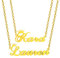 RWQIAN Prénom Personnalisé Collier En Acier Inoxydable Nom Personnalisé Chaîne Femmes Personnaliser Bijoux collier 2 prénom Argent/Or/Or rose