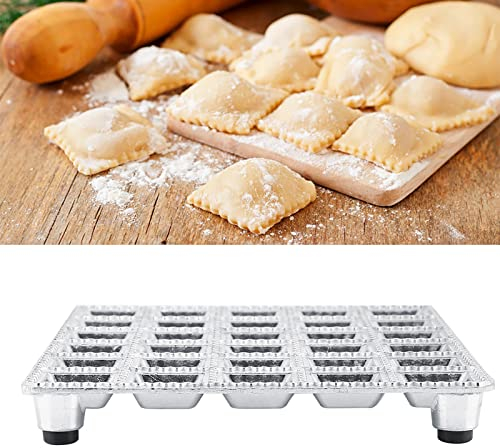 Ravioli Former, Dumpling Ravioli Pelmeni Maker, Ravioli Ausstecher, Pelmeni Manti Ravioli Form, 30 Löcher Quadrat Ravioli, Aluminium Pelmenniza Russischer Knödel Presse für Küchenhelfer