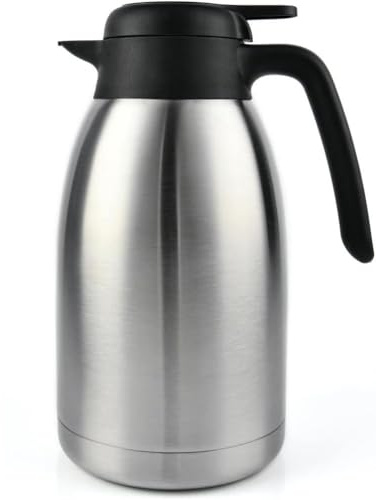 Heritage66 Thermal Coffee Carafe with Cleaning Brush – 68 oz (2 L) Vacuum Insulated Stainless Steel Beverage Dispenser, Keeps Drinks Hot 12 H/Cold 24 H, Ideal for Home, Office & Parties