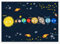 kizibi® Planeten Poster für Kinder - Farbenfrohe Kinderzimmer Deko - Lehrreiches Sonnensystem Kinder Poster - Weltraum Dekoration, Ideales Weltall Geschenk für junge Astronomen | Rahmen Weiß