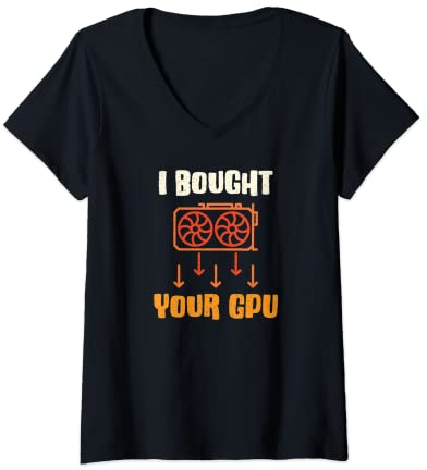 Damen Ich habe deine GPU gekauft - Crypto Miner Funny T-Shirt mit V-Ausschnitt