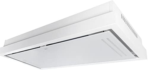 GURARI Deckenhaube GCH C 343 90 WH PRIME Einbau Umluft Dunstabzugshaube 90 cm • EBM Motor 1000 m³/h • Weißglas Umlufthaube • Ionisierung • Touch-Control • Fernbedienung
