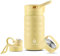 IDEUS Bouteille d'eau isotherme sous vide, 360 ml, en acier inoxydable, gourde de sport à double paroi avec bouchon à vis étanche (jaune clair)
