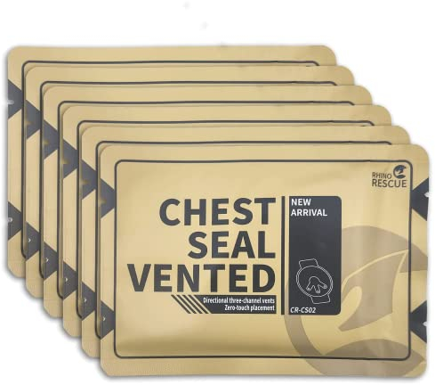 RHINO RESCUE Vent Chest Seal, Notfallpflaster, steril Erste-Hilfe-Koffer