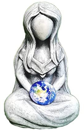 DQWE Gaia Göttin Statue, Mutter Erde Natur Kunst gemalt Figur Ornamente, Harz Retro Handwerk Dekoration, Muttertag Skulptur Geschenk, griechische Göttin Inneneinrichtung