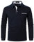 AIOIDI Baumwolle Herren Plaid Poloshirt Langarm Basic Tennis Polohemd Polo B-Blau L