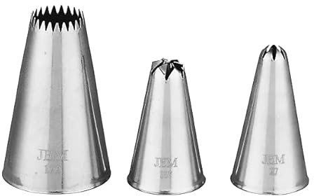 PME NZ1007 Jem Nozzles Set – Mini Cupcakes & Stars Collection, Pack of 3, Stainless Steel