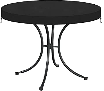 VANSHEIM Bache de Protection Table de Jardin Ronde Housse de Plateau de Table Housse de Protection Étanche pour Table de Jardin Robuste Tissu Oxford Anti-UV Bache pour Table de Jardin Ø62x10cm