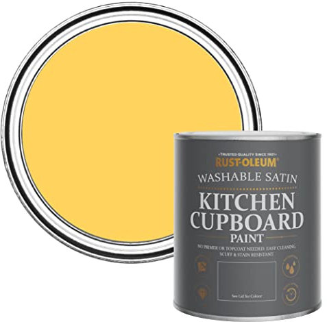 Rust-Oleum Peinture Jaune pour Meubles de Cuisine, Finition Satinée - Gelée de Citron 750ml