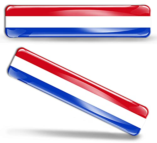 Biomar Labs® 2 x Aufkleber 3D Gel Silikon Stickers Niederlande Holland The Netherlands Dutch Niederländische Flagge Fahne Flag Autoaufkleber F 10