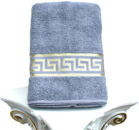 Belle Arti Premium Mäander Handtücher Duschtücher Gästetücher Flauschige Frottee Baumwolle (30 x 50 cm, grau)