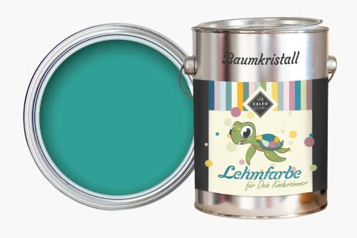 Caleo Color Lehmfarbe SMARAGD Petrolgrün, 2,25 Liter - ökologische Wandfarbe für Wohnzimmer und Co. - hoch deckend, tropffrei, geruchsneutral
