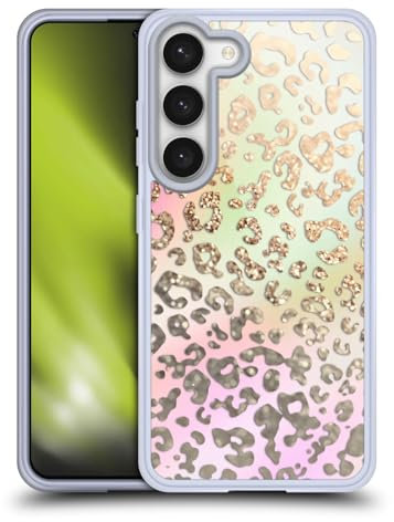 Head Case Designs Offizielle Monika Strigel Leopard Traumland Gold Gelhülle [Militärischer Schutzgrad] Kompatibel Mit Samsung Galaxy S23 5G Und Kompatibel Mit MagSafe