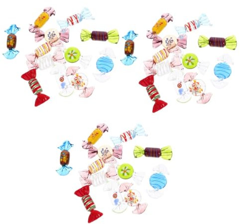 Alasum 12 Pièces Ornements ColoréS en Verre pour DéCoration - Bonbons en Verre Murano IdéAl pour DéCor De Maison Et FêTes Dimensions 5X1.8X1Cm