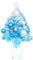 Christmas Tree World | 2ft Artificial Baby Blue LED Fibre Optic Tree | Bushy and Luxury Quality PVC Tips, Flocked | Easy to Assemble and Take Down | 35cm Diameter