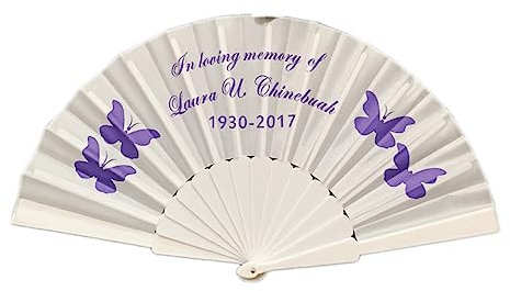 yky Personalised Fans For Guests Wedding, Customized Plastic Folding Fan, Wedding fans for guests personalised,personalised hand held fans (White,130 Pcs)