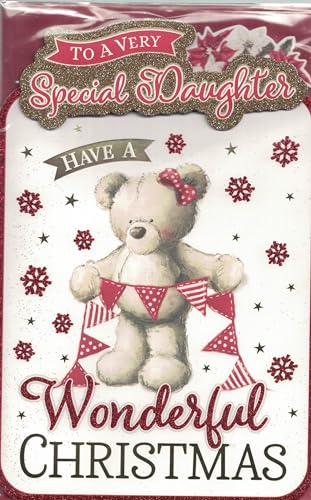 Weihnachtskarte für Tochter, traditionelles Weihnachtsdesign, 22,9 x 15,2 cm, OE