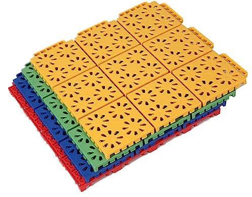 Floor Tiles 25cm Modular Interlocking Floor Tiles with drainage holes, Durable Splicing Sports Flooring，Multifunctional Outdoor Waterproof Flooring Tile (Color : Purple, Size : 16PCS)