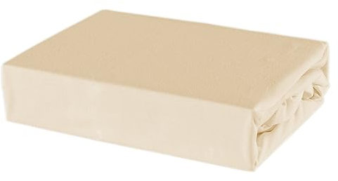 Soft Dream Spannbettlaken 90x200 cm - Premium Qualität - 100% gekämmte Baumwolle Jersey -Spannbetttuch für Kinderbett Juniorbett - OekoTex Zertifiziert - Made in EU - Sand