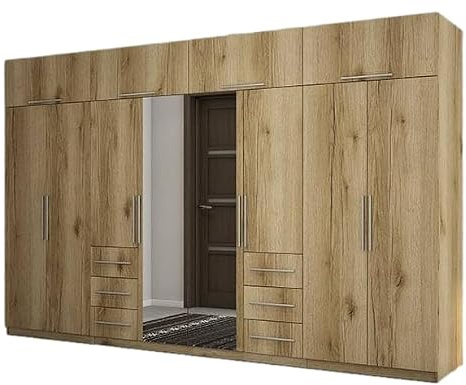 e-Meblast Kleiderschrank 360x220cm Schubladen Ankleidezimmer Schlafzimmer | Kleiderstange, Ablagen, Geräumiger praktischer Schrank, Schubladen, Ankleidezimmer, Schlafzimmer