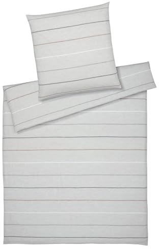 elegante Halbleinen-Bettwäsche-Garnitur Balance Farbe Greige Größe 135x200+40x80