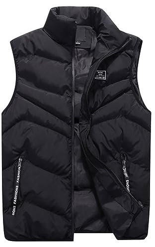 Generisch Weste Herren Outdoor, Warme Mit Reißverschluss Taschen Lederweste Jeansjacke Schwarz Softshell Arbeitsweste Grau Jacke Sommer Ellese Westenwinter Jagd-Outdoor Vest Gilet (S, Black)