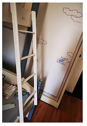 Loft-Treppe für Hochbett 1,3 1,4 1,5 1,6 m, schmiedeeiserne Bettstufe, Ersatzleiter mit Haken, verstellbar für oberes Etagenbett/Wohnmobil/Haus/Wohnmobil-Anhänger (Größe: 1,4 m (55 Zoll))