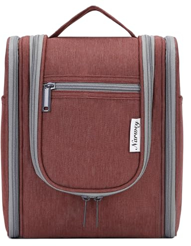 Klein Kulturbeutel Damen & Kulturbeutel Herren - Kinder Kulturtasche Zum Aufhängen & Männer Kosmetiktasche - Waschtasche für Frauen & Mädchen (Datum rot(Medio))