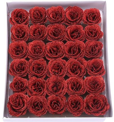 Wudaizhi 30pcs Fleur Rose Artificielle DIY Bouquet De Paillettes pour Une Petite Amie Mariage Anniversaire Home Decor 7cm