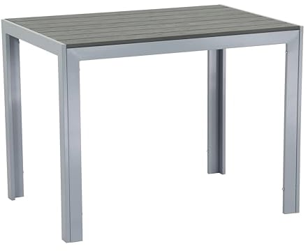 Gardissimo Aluminium Gartentisch Soul 120x70 Silber mit Nonwood Tischplatte, absolut wetterfest