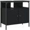 vidaXL Armoire Lavabo de Salle de Bain, Placard sous Vasque avec Porte, Meuble de Rangement, Organisateur de Toilette Intérieur, Noir