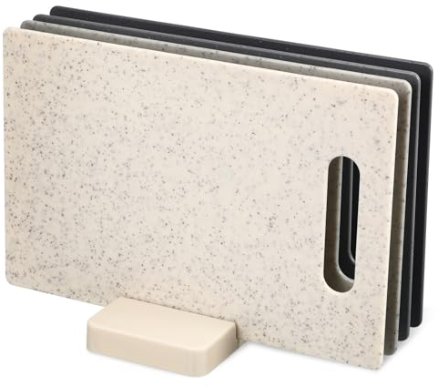 Cabilock Set Di Taglieri In Plastica Set Da 4 Pezzi Con Supporto Taglieri Per Cucina Set Di Taglieri Moderno Con Supporto Per Carne Frutta E Verdura