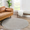 Jimri Flauschiger Teppich Läufer - Hochwertiger Kurzflor für Zuhause, Büro, Küche, Eingang, Flur, Wohnzimmer - Maschinenwaschbar - Rutschfester Teppich Waschbar - 160 cm Rund - Beige