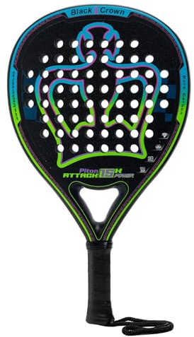 Black Crown - Pala Pádel Black Crown Piton Attack 15K Power - 355 gr a 370 gr - 38 mm Perfil Constante - Núcleo 15K Power - Goma Super Soft EVA - 60% Potencia, 40% Control, Superficie Rugosa