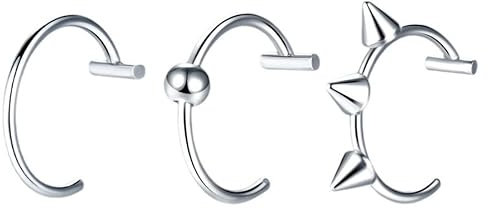 Viojrlly Nasenring Lippenring Smiley-Piercing Nasenscheidewandpiercing Hufeisenförmiges Ohrpiercing Ringpiercing Lippenspaltenpiercing Ohrring.