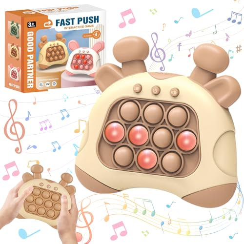GAROMIA Pop It Spielzeug Fidget Toys-Spielmaschine Puzzle-Spielzeug Fidget Tragbares Drückspiel Kinder pop it elektronisches Spiel für Stressabbau Autismus Antistress für Kinder-Hirsch