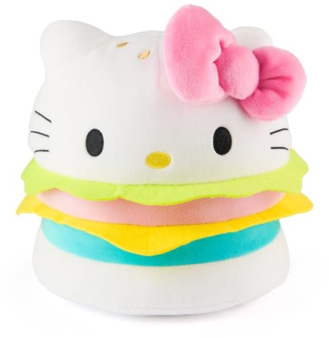 GUND Sanrio Offizielles Hello Kitty Hamburger Plüschtier, Sammelplüschtier, Stofftier ab 1 Jahren, Rosa/Weiß, 20,3 cm