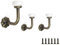 HJIAMA Vintage Hooks 3 Pezzi, Ganci Decorativi Montaggio Parete con Viti, Testa Ceramica, Lega Zinco Ganci Appendiabiti, Ganci Appendiabiti da Parete per Appendere Vestiti Cappelli Chiavi