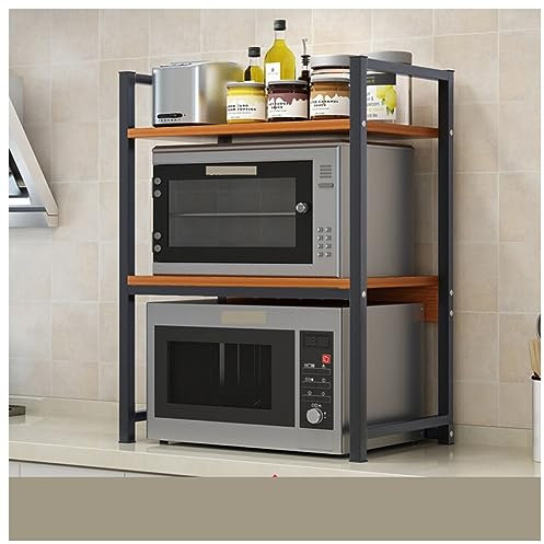 Soporte organizador de microondas de 3 niveles, estante de almacenamiento para encimera de cocina, soporte para impresora