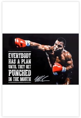 GBFRE Poster mit inspirierenden Zitaten von Mike Tyson, Leinwand, Schlafzimmer-Dekor, Sportlandschaft, Büro, Raumdekoration, Geschenk, ungerahmt, 40 x 60 cm