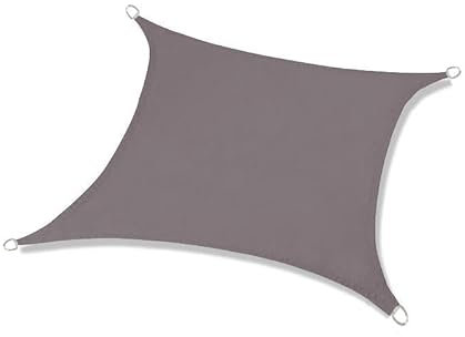 AQXONG Vela de Sombra Rectangular Impermeable 3x5m, 420D Oxford Toldos de Terraza, 95% Resistente a Los Rayos UV, Cortina de Sombra para Piscina, Jardín, Terraza, Parque, Campamento - Gris