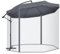Outsunny Ombrellone Decentrato 3x3 m con Zanzariera, Base a Croce, Prese d'Aria e Manovella, Ombrellone da Giardino Inclinabile e Girevole a 360° in Acciaio e Poliestere, Protezione UV, Grigio Scuro