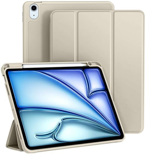 EspZanthic Custodia per iPad Air 11 Pollici M3/M2 (2025/2024), iPad Air 5a/4a 10,9 Pollici con Portapenne, Cover Tablet con Retro in Morbido TPU, Supporto Pencil Pro/USB-C, Galassia