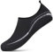 VOLHAL Badeschuh Damen Herren Wasserschuhe Neoprenschuhe Strandschuhe Aquaschuhe Surfschuhe Schwimmschuhe Wassersportschuhe Barfuß Schuhe Leicht Hausschuhe. Schwarz,42 EU