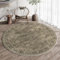 HUGEAR Waschbarer Braun Vintage Teppich Rund 150cm Runder Wohnzimmer Schlafzimmer Rutschfester Tepich Kurzflor Schlafzimmer Carpet Living Room Bedroom Esszimmer Teppiche Büro