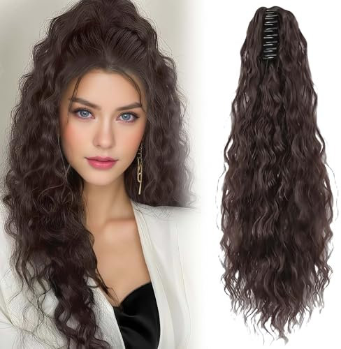 1 Stück Ponytail With Clip Haarteil, Synthese Extensions Echthaar Braun, Ponytail Extension Die Länge Ist 26inch, Geeignet Für Tanz Party Dating Und Kann Auch Als Geschenk Geschenkt Werden