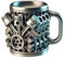 Generisch Motoren Edelstahl Kaffeetasse,V8 & V6 Motor-Design Kaffeebecher, Doppelwandig Isoliert, 3D Retro Punk Stil, für Auto-Enthusiasten (3D Edelstahl-V6)