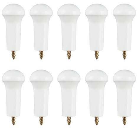 MOROBOR 10 picchetti in legno bianco, ganci per asciugamani, ganci da avvitare per cappelli, ganci in legno non finito, per porte del bagno, bordi delle scale