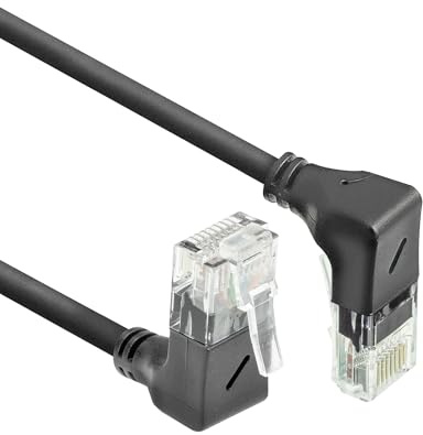 ACT CAT6A LAN Kabel Dünn U/UTP, gewinkelt oben unten, 1,5M - DD7951 | Netzwerkkabel, Snagless, für Datenzentren