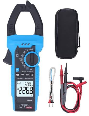 Torvex -Klemmmessgerät, 1000A digitaler Multimeter für Wechselstromspannung und Temperaturmessung, Kapazitätswiderstandstester, Elektrische Kontinuitätsklemme -Multimeter